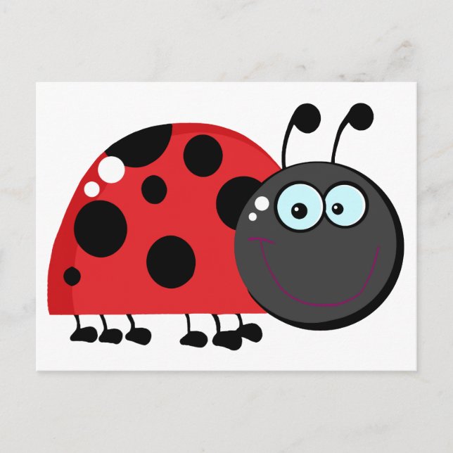 Ladybug Cartoon Character Postcard (Front)