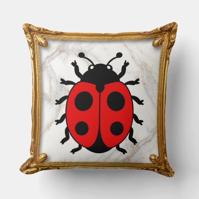 Ladybug Cartoon Insect Character Cushion (Front)