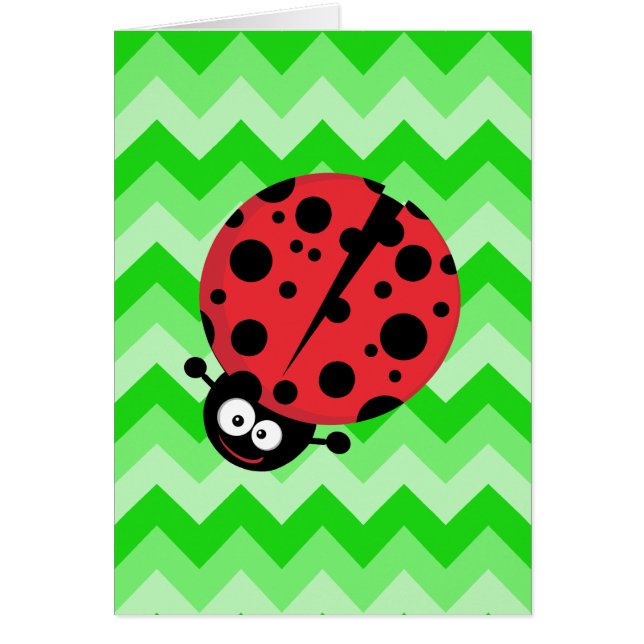 Ladybug Cartoon on Green Zigzag (Front)