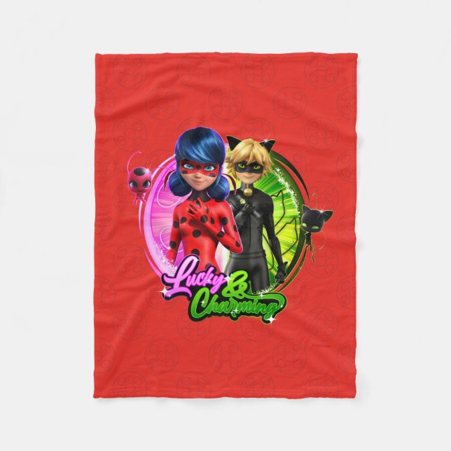 Ladybug & Cat Noir | Lucky & Charming Fleece Blanket (Front)