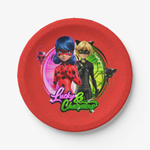 Ladybug & Cat Noir   Lucky & Charming Paper Plate