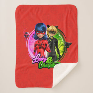 Ladybug & Cat Noir   Lucky & Charming Sherpa Blanket