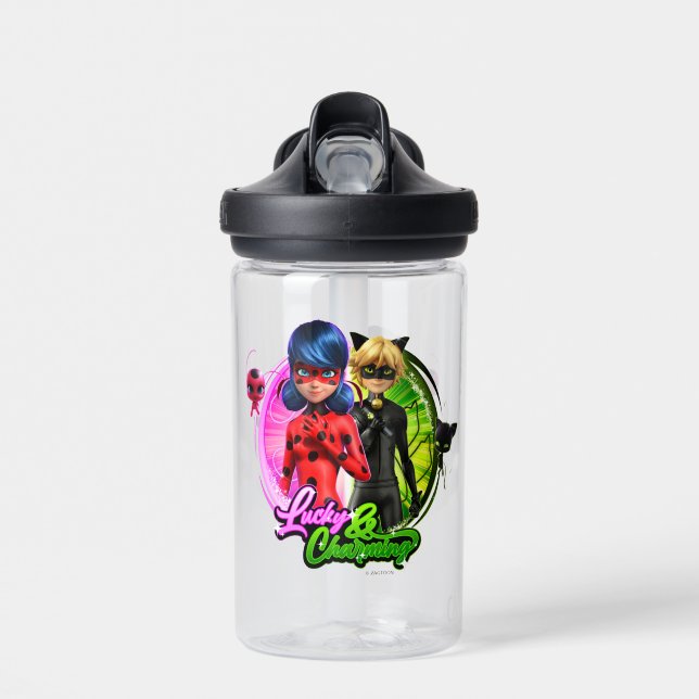 Ladybug & Cat Noir | Lucky & Charming Water Bottle (Front)