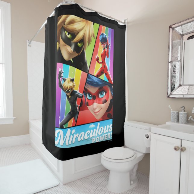 Ladybug & Cat Noir | Miraculous Power! Shower Curtain (In Situ)