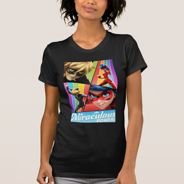 Ladybug & Cat Noir | Miraculous Power! T-Shirt (Front)