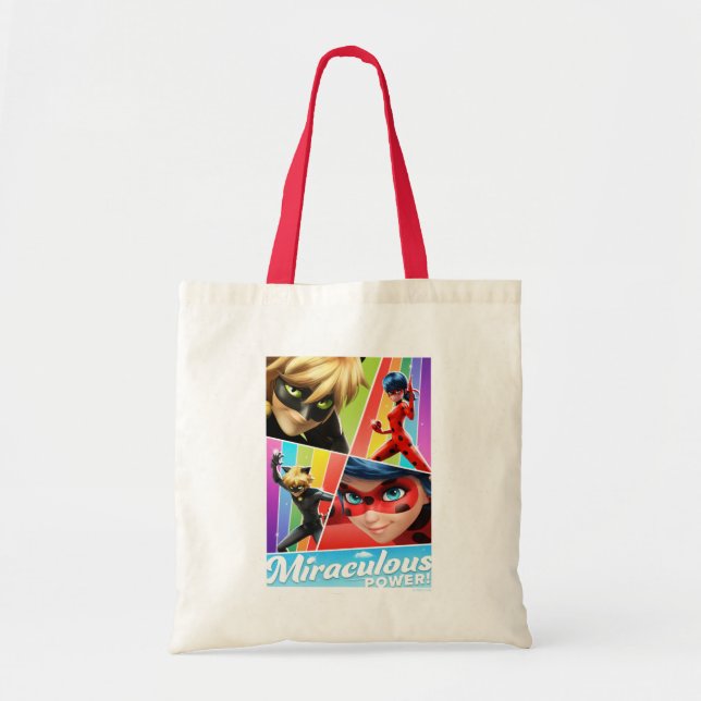 Ladybug & Cat Noir | Miraculous Power! Tote Bag (Front)
