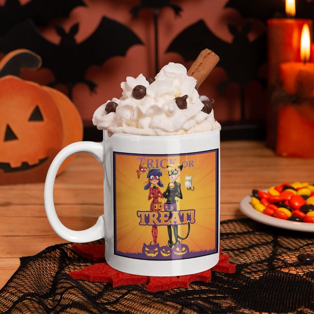 Ladybug & Cat Noir | Trick or Treat! Coffee Mug (Mug on table)