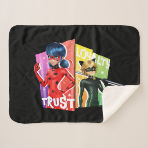 Ladybug & Cat Noir   Trust & Loyalty Sherpa Blanket