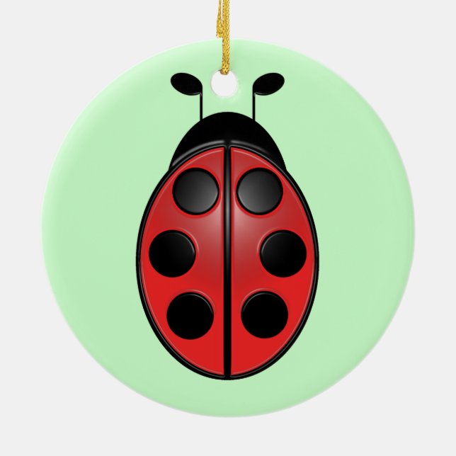 Ladybug Ceramic Ornament (Back)