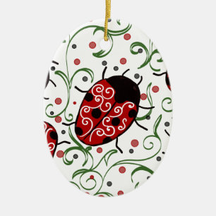Ladybug Ceramic Ornament
