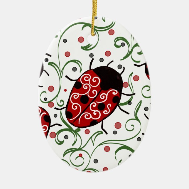 Ladybug Ceramic Ornament (Front)