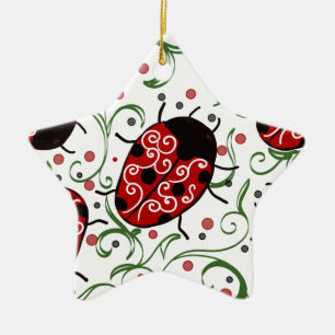 Ladybug Ceramic Ornament