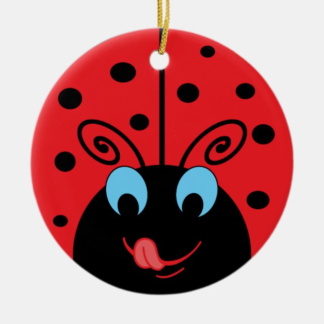Ladybug Ceramic Ornament (Front)