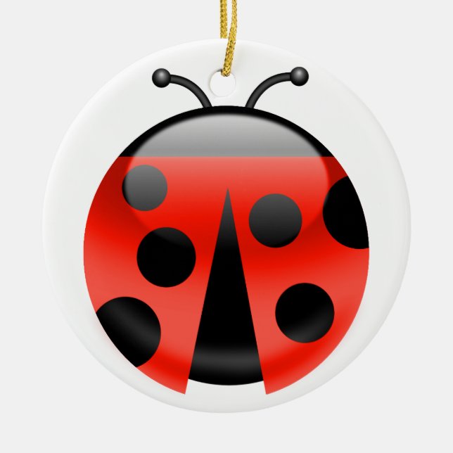 LadyBug Ceramic Ornament (Front)