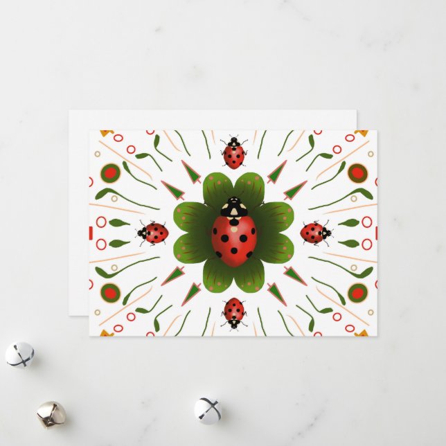 Ladybug Christmas Card (Front/Back In Situ)