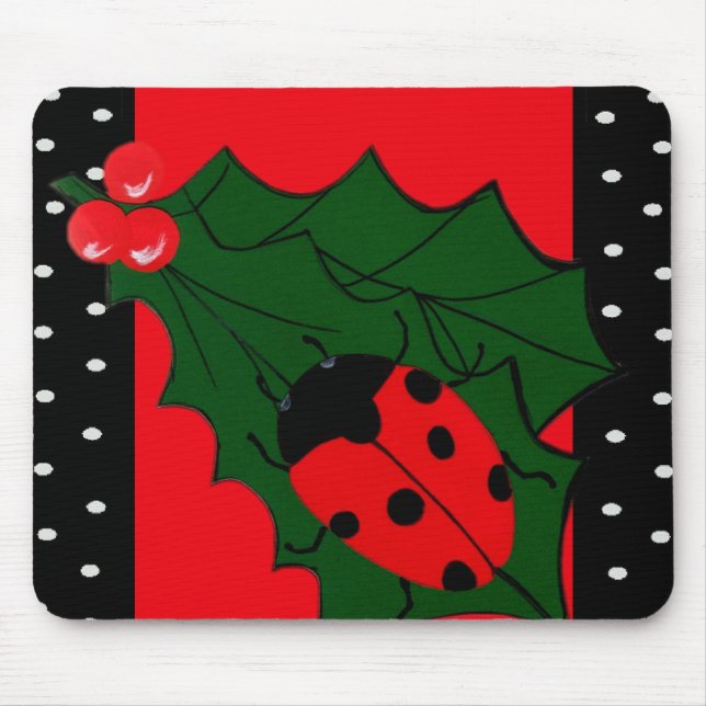 Ladybug Christmas Mousepad (Front)