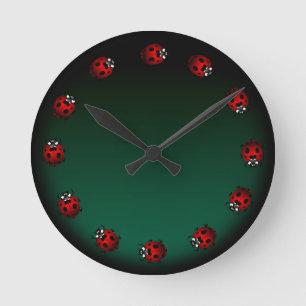Ladybug Clock Cute Ladybug Ladybird Bug Wall Clock