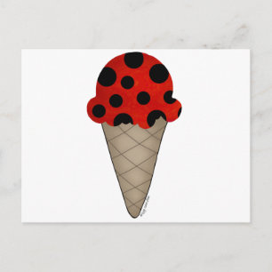 Ladybug Cone Postcard