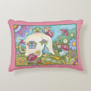 Ladybug Cottage ACCENT PILLOW Border