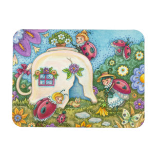 Ladybug Cottage Rectangle MAGNET
