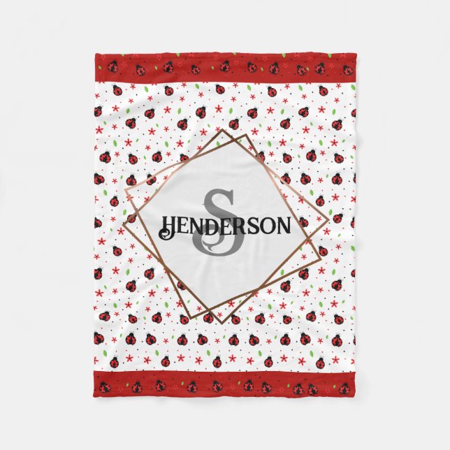 Ladybug  Custom  Fleece Blanket (Front)