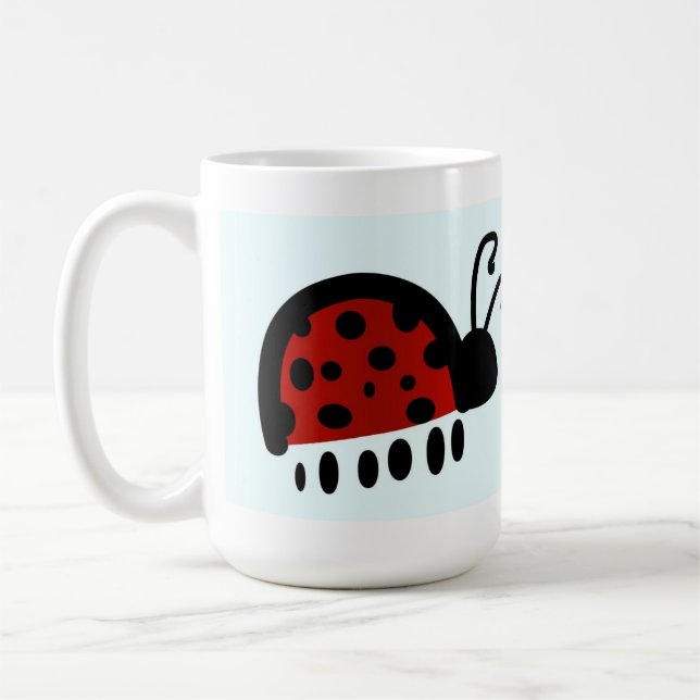 Ladybug cute illustration coffee mug (Left)