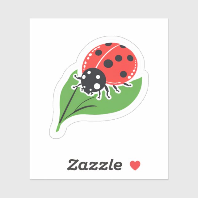 Ladybug | Cute Leaf Ladybug Red Green (Sheet)