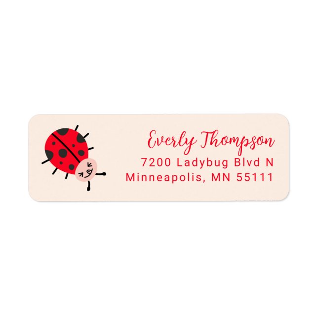 Ladybug Cute Return Address Label (Front)