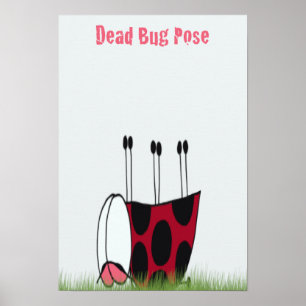 Ladybug Demonstrating The Dead Bug Yoga Pose Print