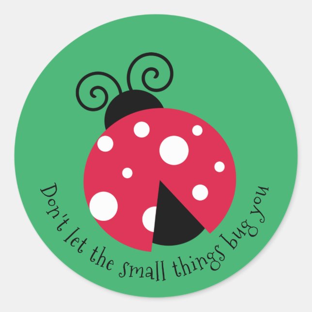 Ladybug Design Classic Round Sticker (Front)