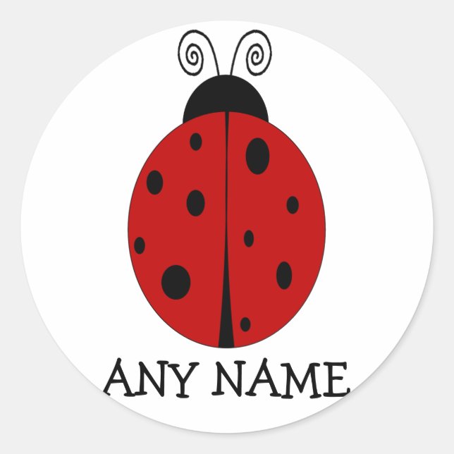 LADYBUG design customised STICKER with ANY NAME (Front)