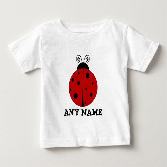 LADYBUG design customised with ANY NAME Baby T-Shirt (Front)