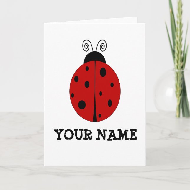 LADYBUG design customised with ANY NAME Card (Front)