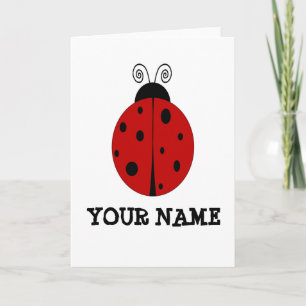 LADYBUG design customised with ANY NAME Card