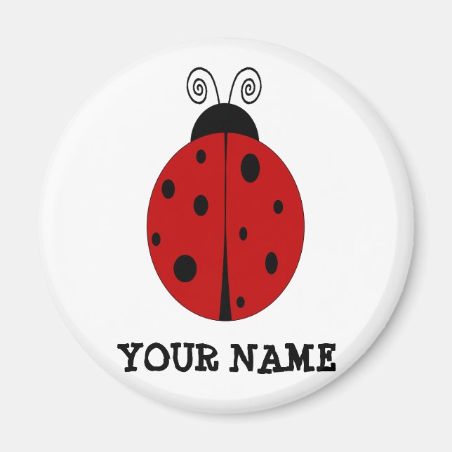 LADYBUG design customised with ANY NAME Magnet (Front)