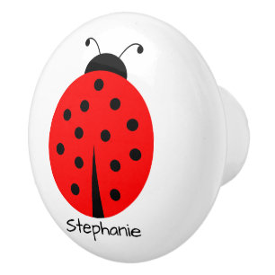 Ladybug Design Personalised Ceramic Knob