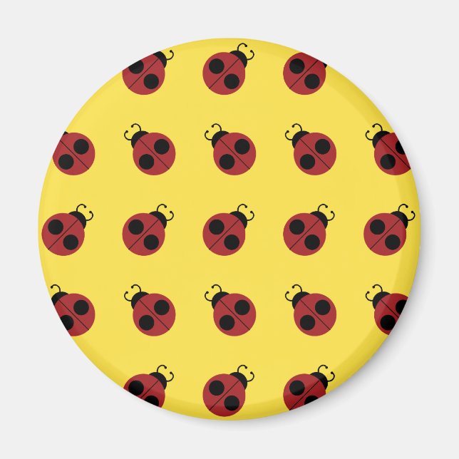 Ladybug Design Retro Colourful Magnet (Front)