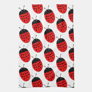 Ladybug Design Tea Towel