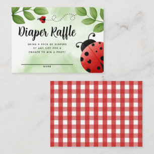 Ladybug Diaper Raffle Card Insert