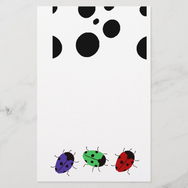 Ladybug Dots Stationery (Front)