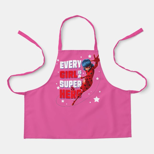 Ladybug Every Girl is a Super Hero Apron (Front)