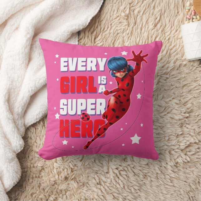 Ladybug Every Girl is a Super Hero Cushion (Blanket)