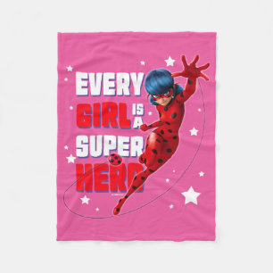 Ladybug Every Girl is a Super Hero Fleece Blanket