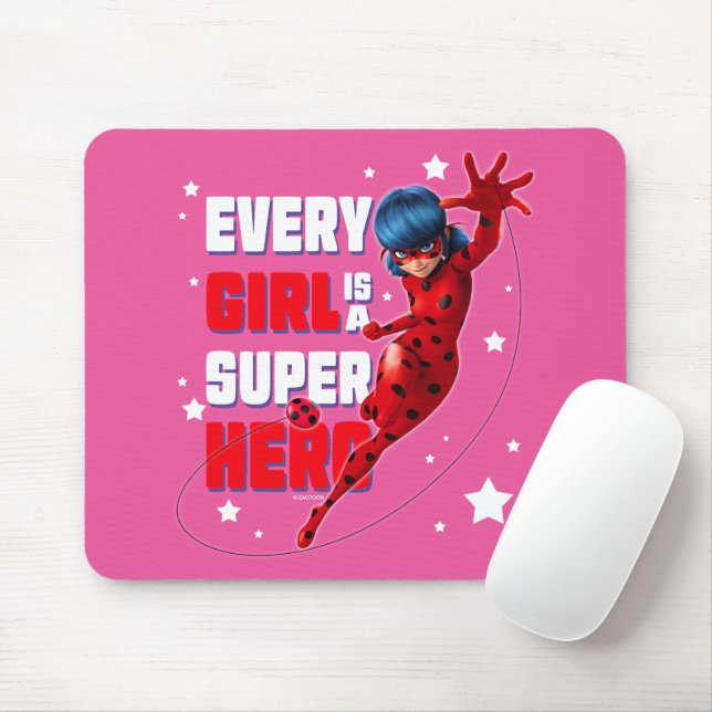 Ladybug Every Girl is a Super Hero Mouse Pad (With Mouse)