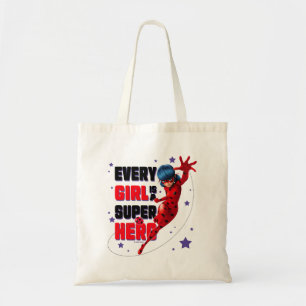 Ladybug Every Girl is a Super Hero Tote Bag