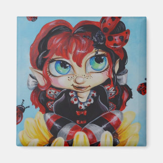 Ladybug Fairy Fantasy Art Magnet