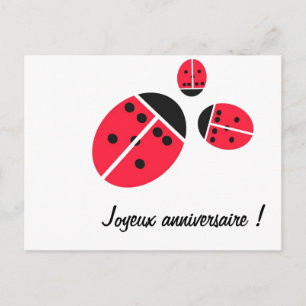 ladybug family postcard