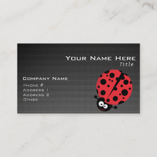 Ladybug; Faux Carbon Fibre Business Card