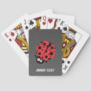 Ladybug; Faux Carbon Fibre Playing Cards