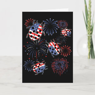 Ladybug Fireworks 4th Of July Entomologists Usa Fl Card